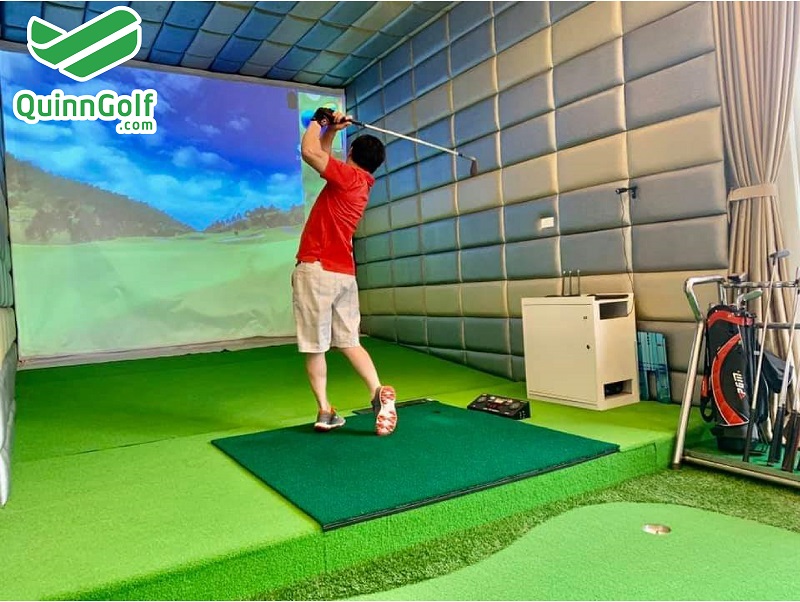 thi công phòng tập golf 3D