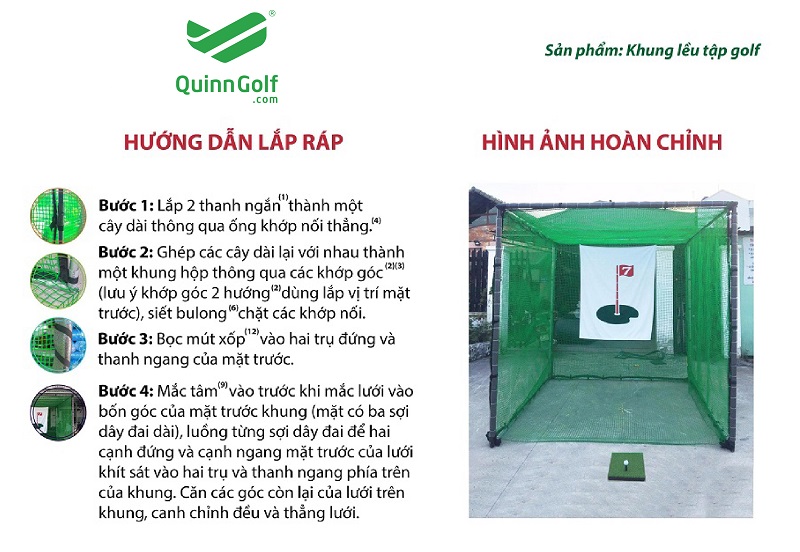 khung lưới tập golf