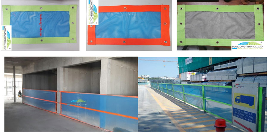 Hình ảnh Lưới PVC may viền bẹ phản quang